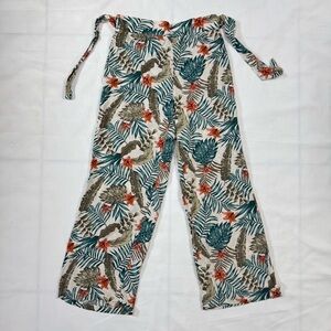 Shosho Tropical Print Wide-Leg Pants